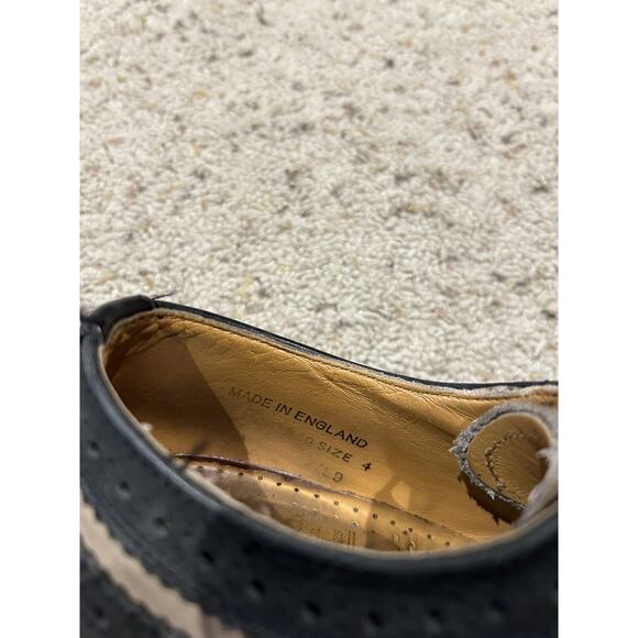 *RARE Vtg 90s Dr Doc Martens UK 4 / US 7 MIE Wing Tip Chunky Shoes Tan/Black J24 - Picture 7 of 9